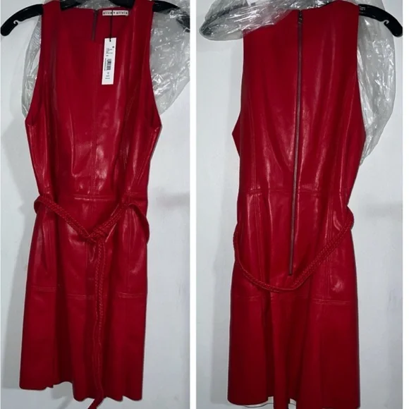 Alice + Olivia Leandra Red Vegan Leather Tie Waist Mini Dress is available  for purchase on au PAY Market - Imported Goods Online Store Co.Ltd. | au  PAY Market - Online Shopping Site